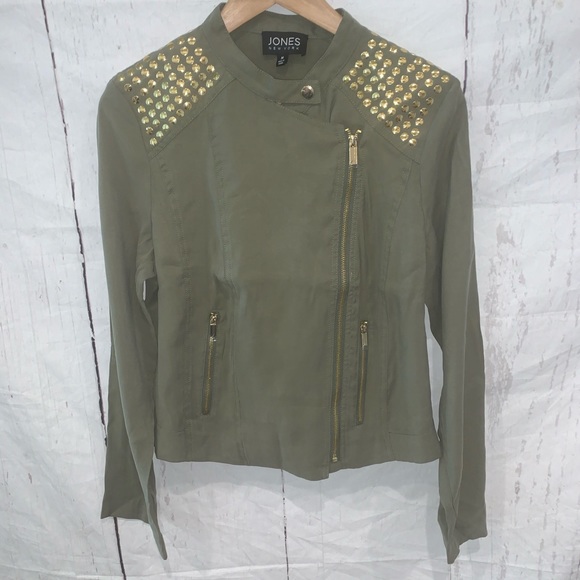 Jones New York gold embellished moto jacket - Picture 1 of 10